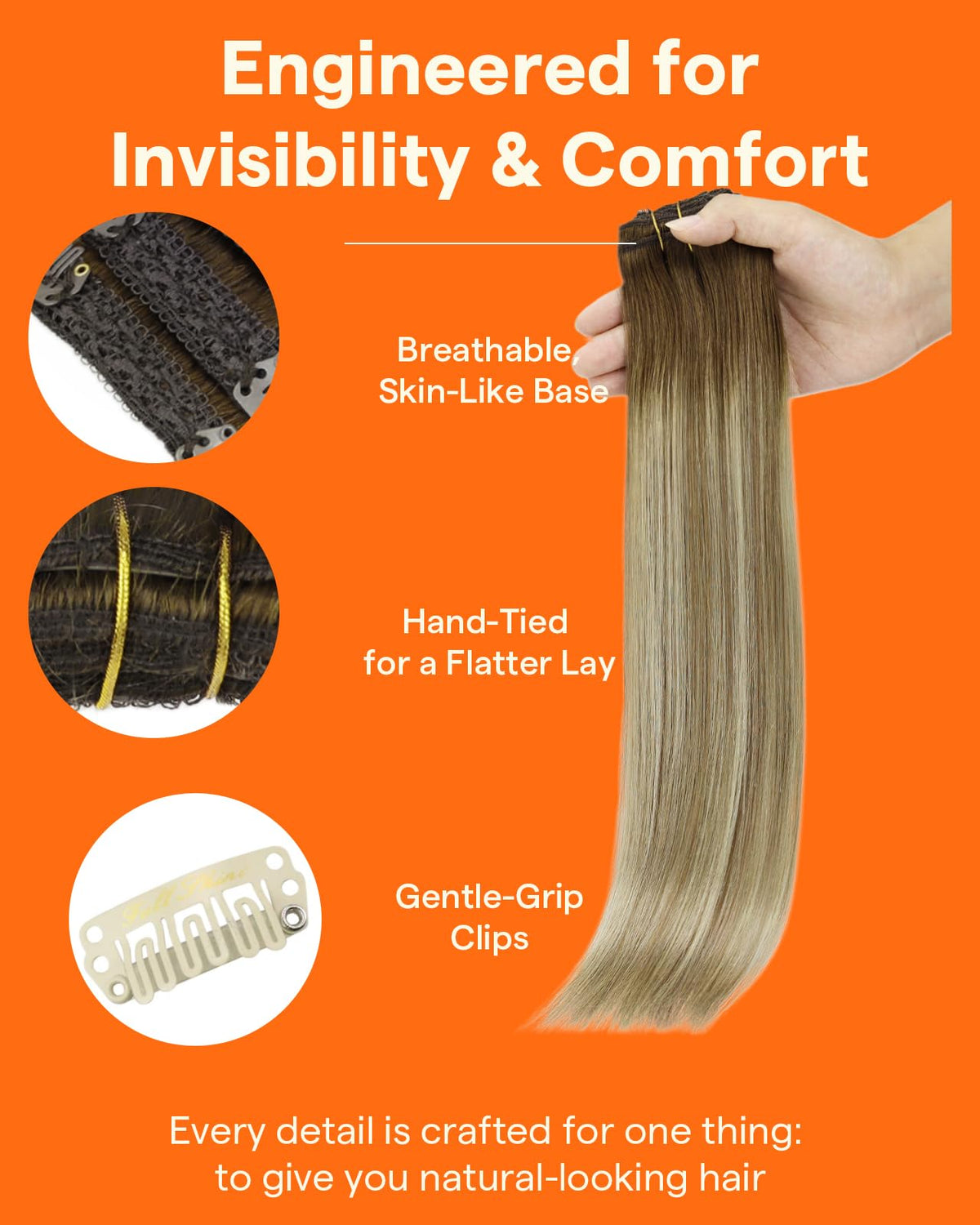 Extensions capillaires Ombre Full Shine en couleur 3/8/22