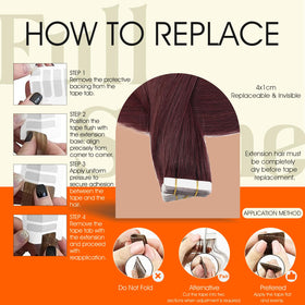 Extensions capillaires tape in Full Shine montrant la texture des cheveux