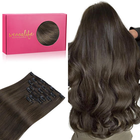 Extensions capillaires Wennalife 20 pouces brunes foncées vue de face