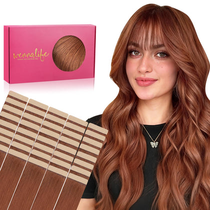 Extensions capillaires Wennalife 20 pouces couleur Cuivre Cannelle vue de face