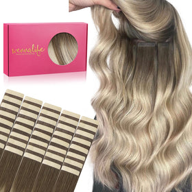 Extensions capillaires Wennalife 40 pièces 80g couleur ombre brun sable à blond platine