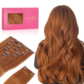 Extensions capillaires Wennalife clip in 20 pouces couleur Ginger Sale, vue de près