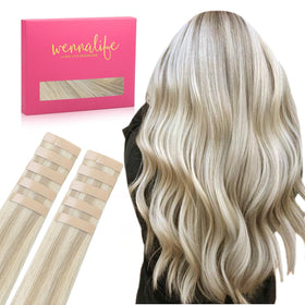 Extensions capillaires Wennalife en blond cendré, paquet de 10 pièces