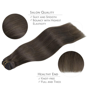 Extensions capillaires Wennalife en cheveux humains sur fond neutre