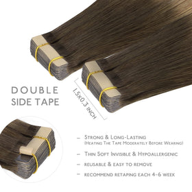 Extensions capillaires Wennalife montrant la couleur Ombre Marron Noisette à Blond Platine