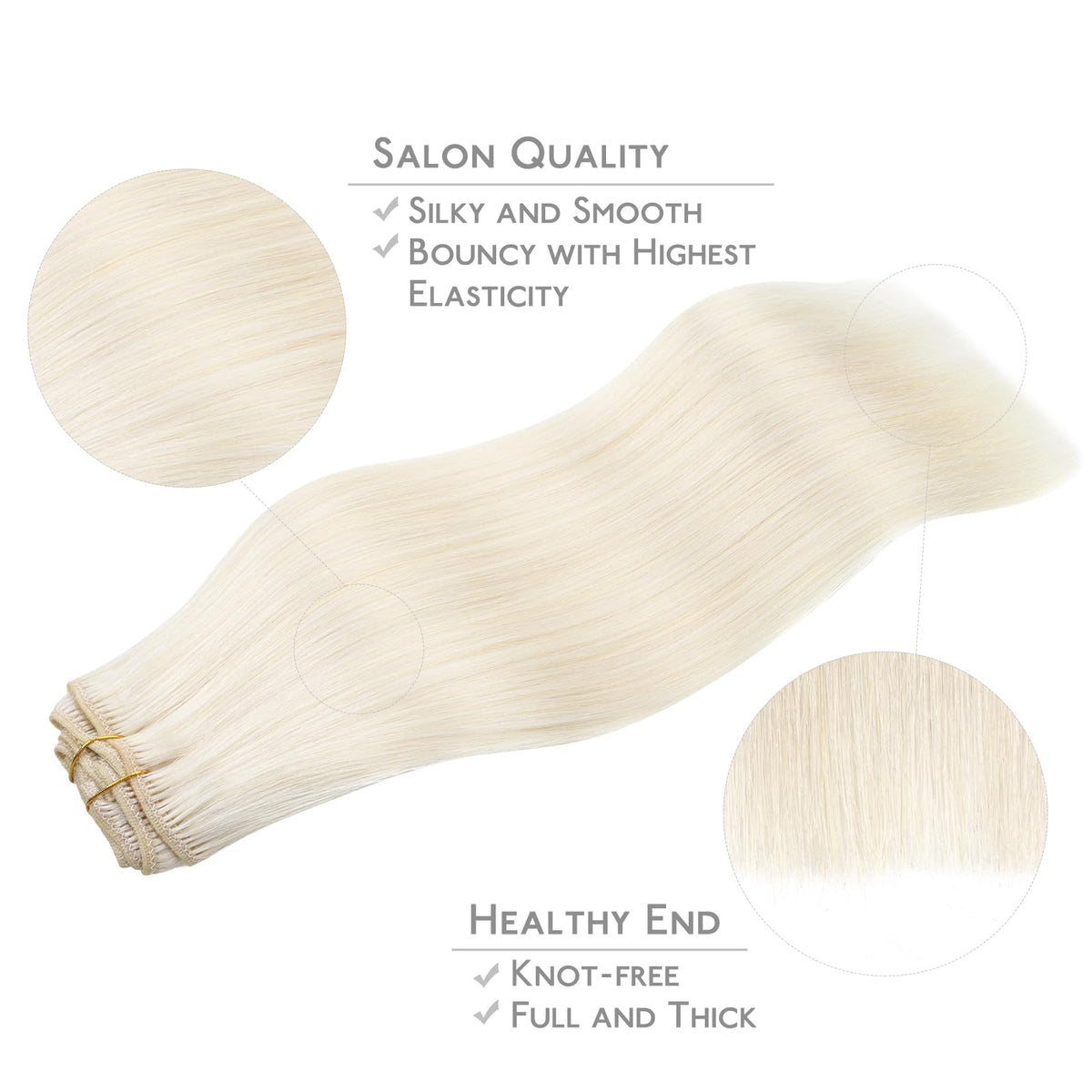 Extensions capillaires Wennalife posées sur un support