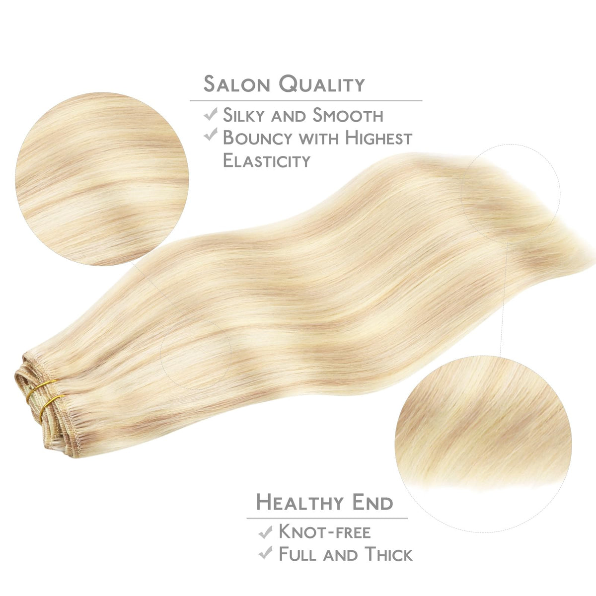 Extensions capillaires Wennalife posées sur une surface blanche