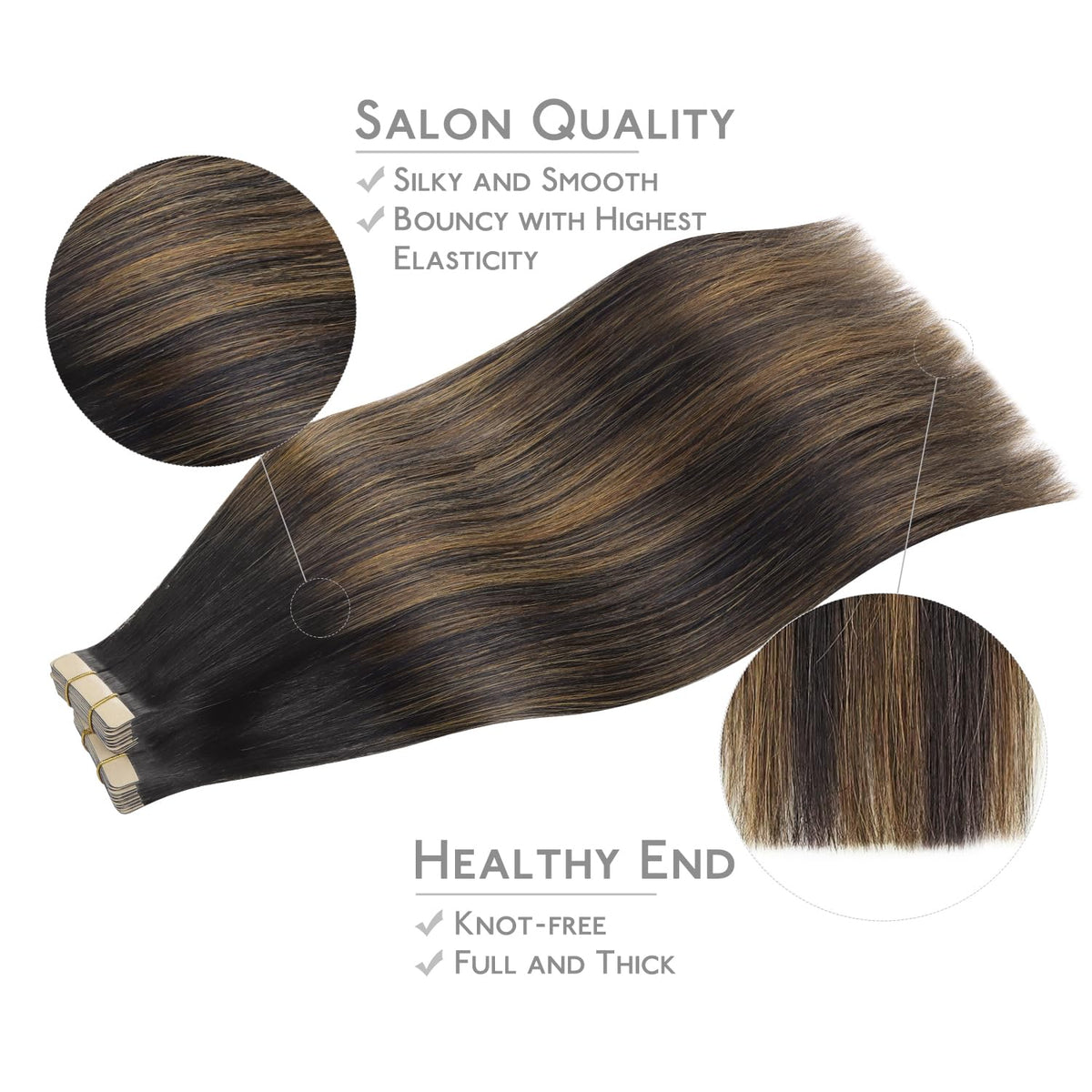 Extensions capillaires Wennalife tape in sur un modèle
