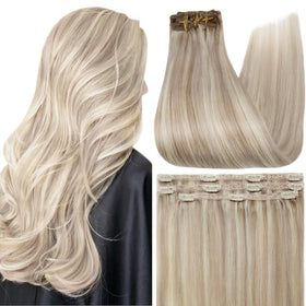 Extensions cheveux blonds Full Shine 60g vue avant
