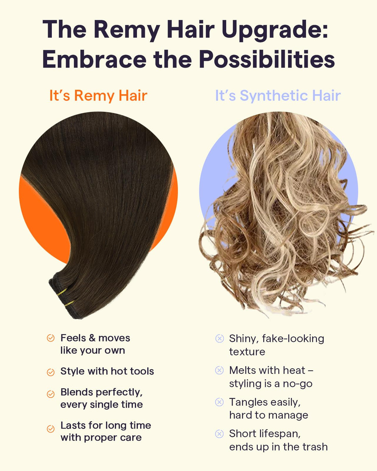 Extensions cheveux clip in en dentelle vue arrière