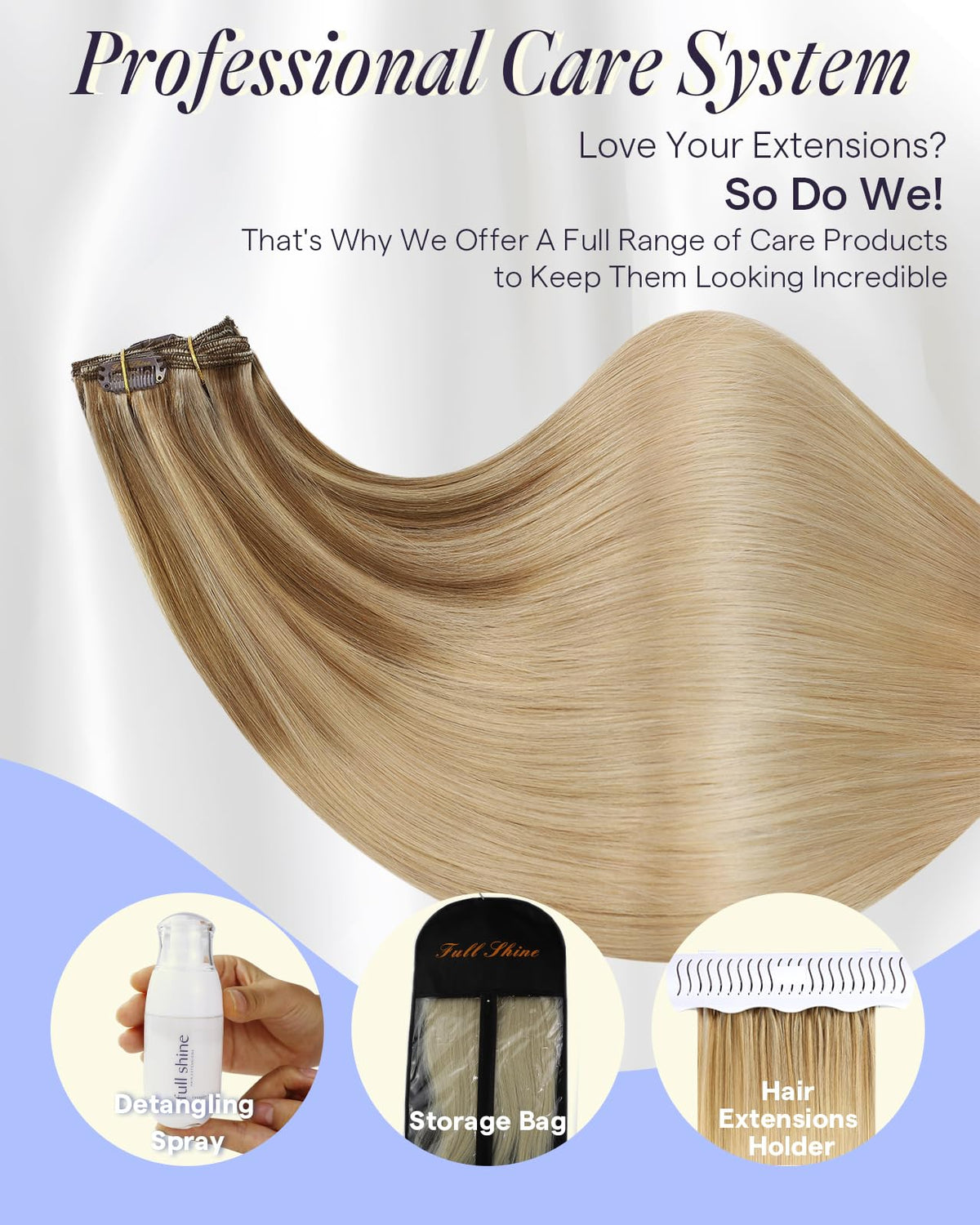 Extensions cheveux clip-in Full Shine en usage quotidien