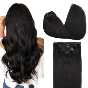 Extensions cheveux clip-in GOO GOO 12 pouces couleur noir naturel