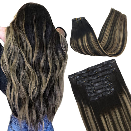 Extensions cheveux clip in GOO GOO 130g 14 pouces en balayage