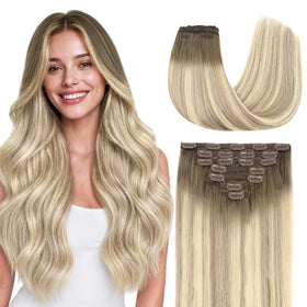 Extensions cheveux clip-in GOO GOO 20 pouces couleur Iced Latte