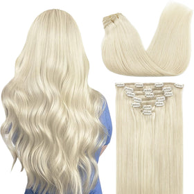 Extensions Cheveux Clip-in GOO GOO 24 pouces blond platine vue avant