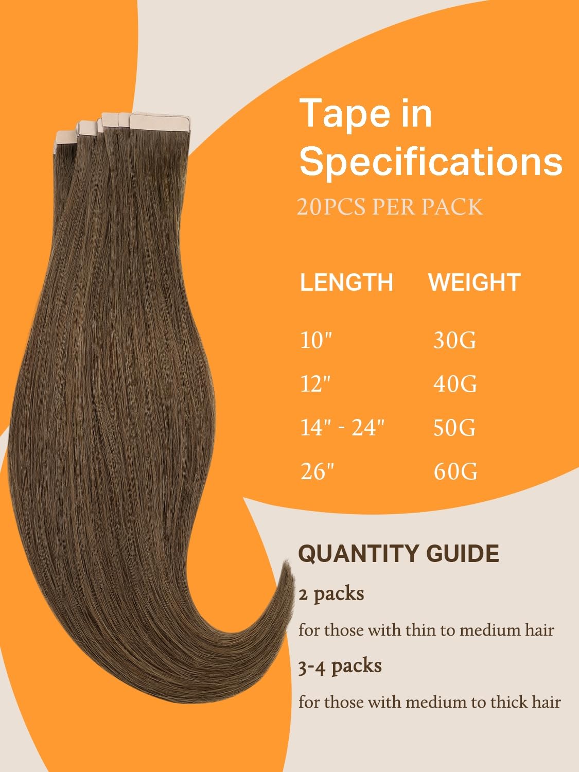 Extensions cheveux DOORES avec bandes adhésives transparentes