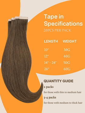 Extensions cheveux DOORES avec bandes adhésives transparentes