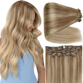 Extensions cheveux Full Shine 20 pouces couleur Brun Doré avec reflets Blond Doré