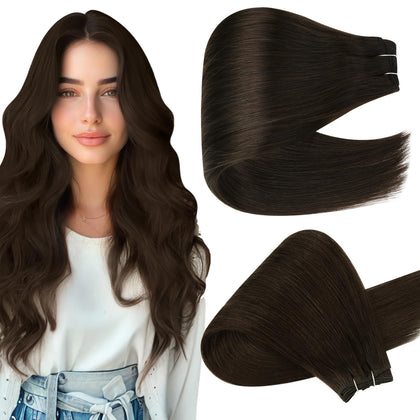 Extensions cheveux Full Shine 20 pouces modèle marron foncé vue de face