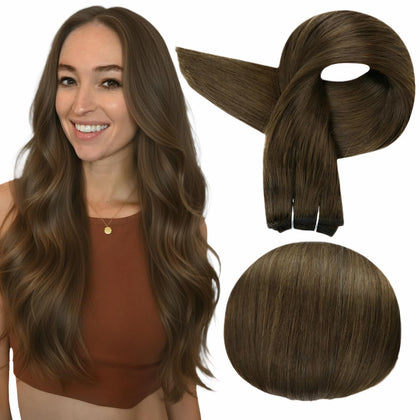 Extensions Cheveux Full Shine 20 pouces, vue avant avec texture soyeuse