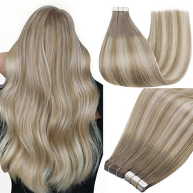 Extensions cheveux Full Shine 24 pouces balayage blond cendré vue avant