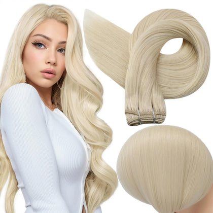 Extensions cheveux Full Shine 24 pouces blond platine vue avant