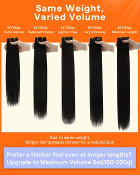 Extensions cheveux Full Shine, vue latérale montrant la texture