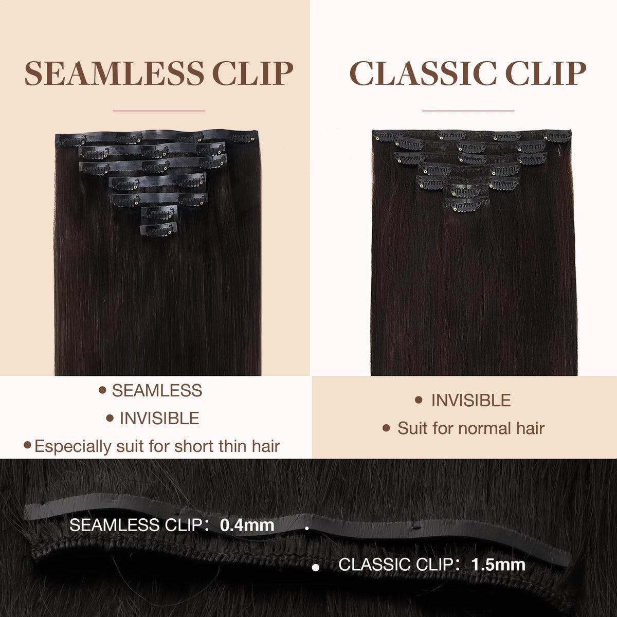 Extensions cheveux GOO GOO 20 pouces montrant la texture douce