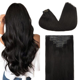 Extensions cheveux GOO GOO 22 pouces couleur noir naturel vue avant