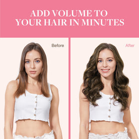 Extensions cheveux GOO GOO en châtain foncé en situation de coiffage