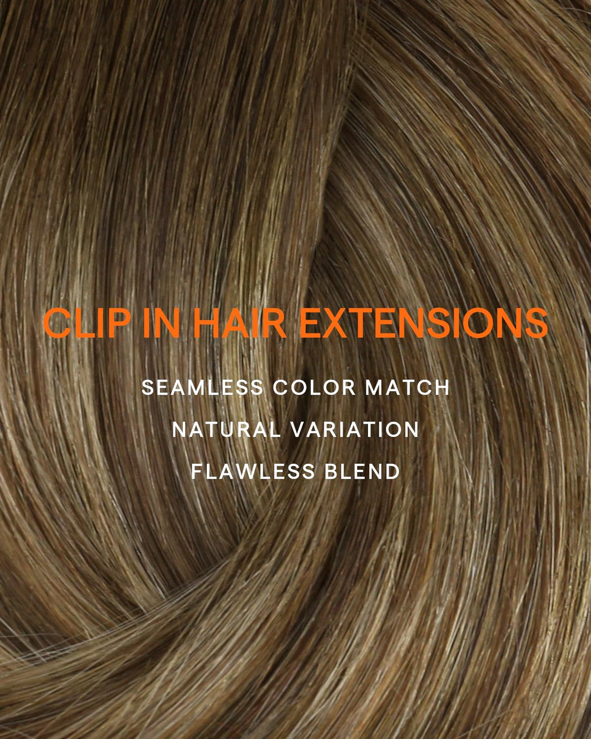 Extensions cheveux humains balayage caramel sur une mannequin