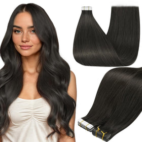 Extensions cheveux humains Full Shine 24 pouces couleur mocha brown vue de face