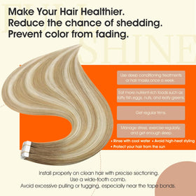 Extensions cheveux humains Full Shine en châtain clair sur un mannequin