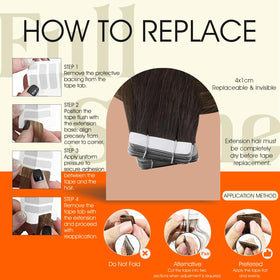 Extensions cheveux humains Full Shine en paquet avec dimensions