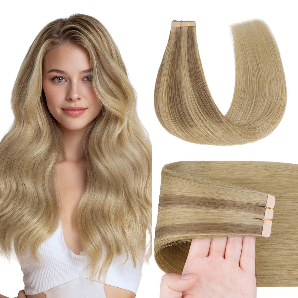Extensions cheveux humains GOO GOO 24 pouces couleur T12A/18H