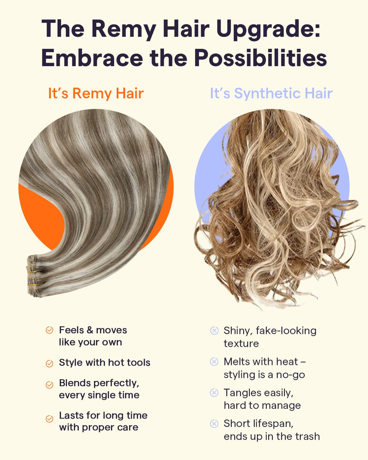 Extensions cheveux humains remy Full Shine en couleur naturelle