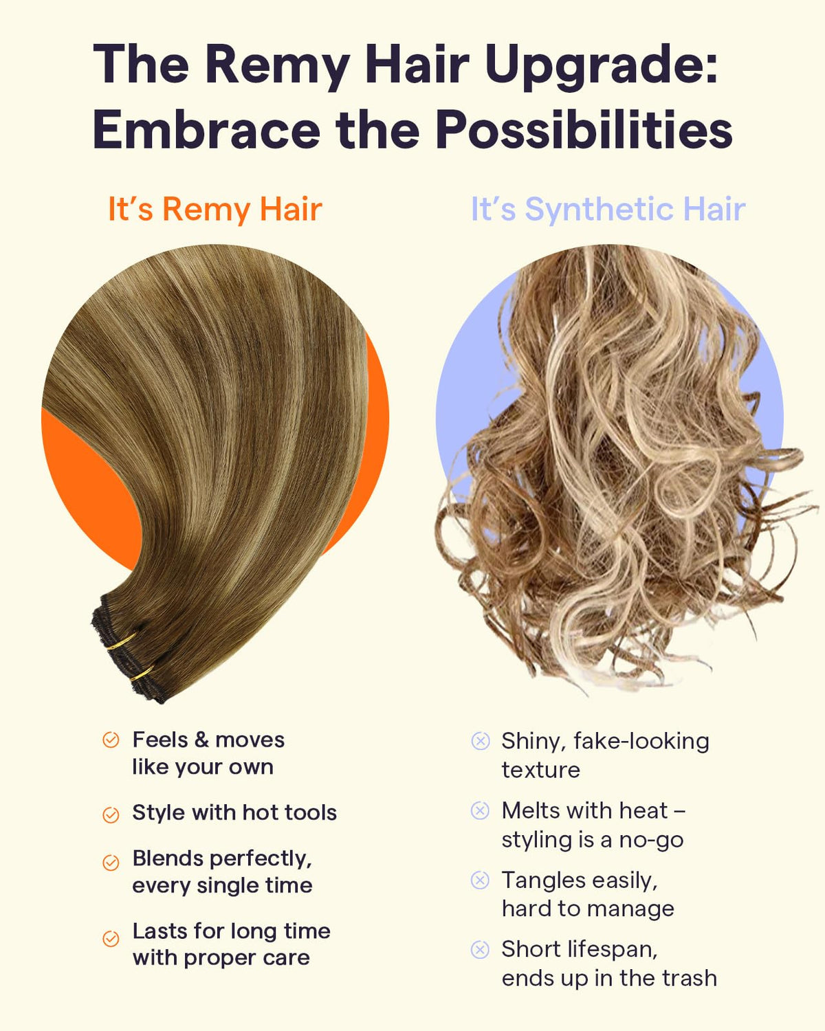 Extensions cheveux marron en cheveux humains remy