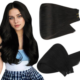 Extensions cheveux naturels Full Shine 20 pouces couleur noir off vue avant