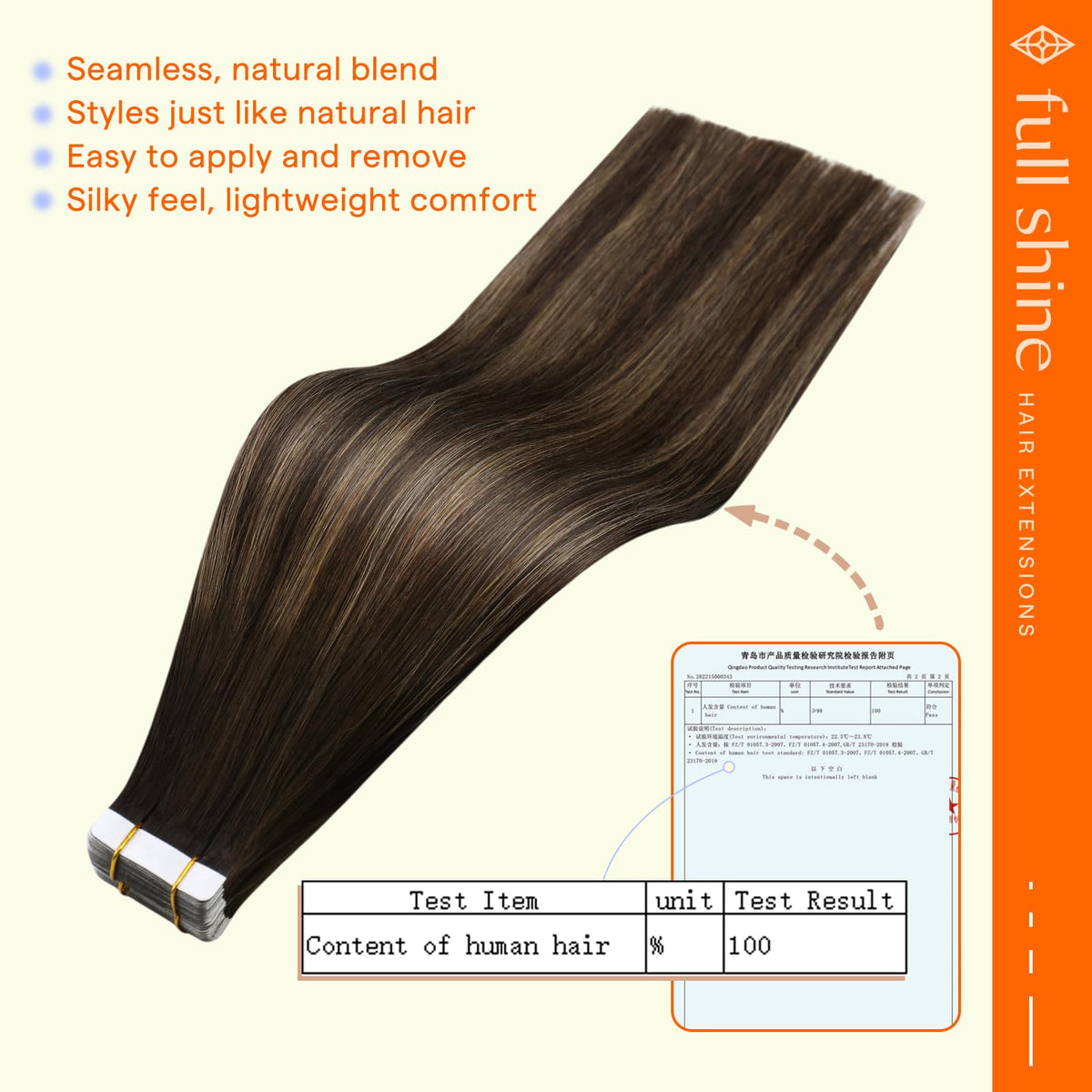 Extensions cheveux ombre marron en usage, coiffure lisse