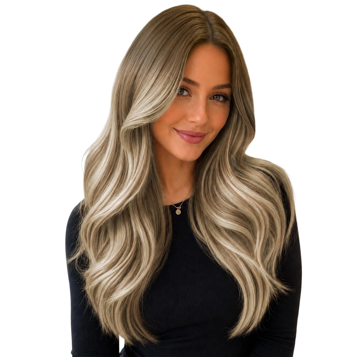 Extensions cheveux tape in blonde cendrée 22 pouces vue avant