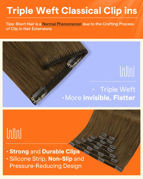 Extensions clip-in Full Shine montrant la texture des cheveux