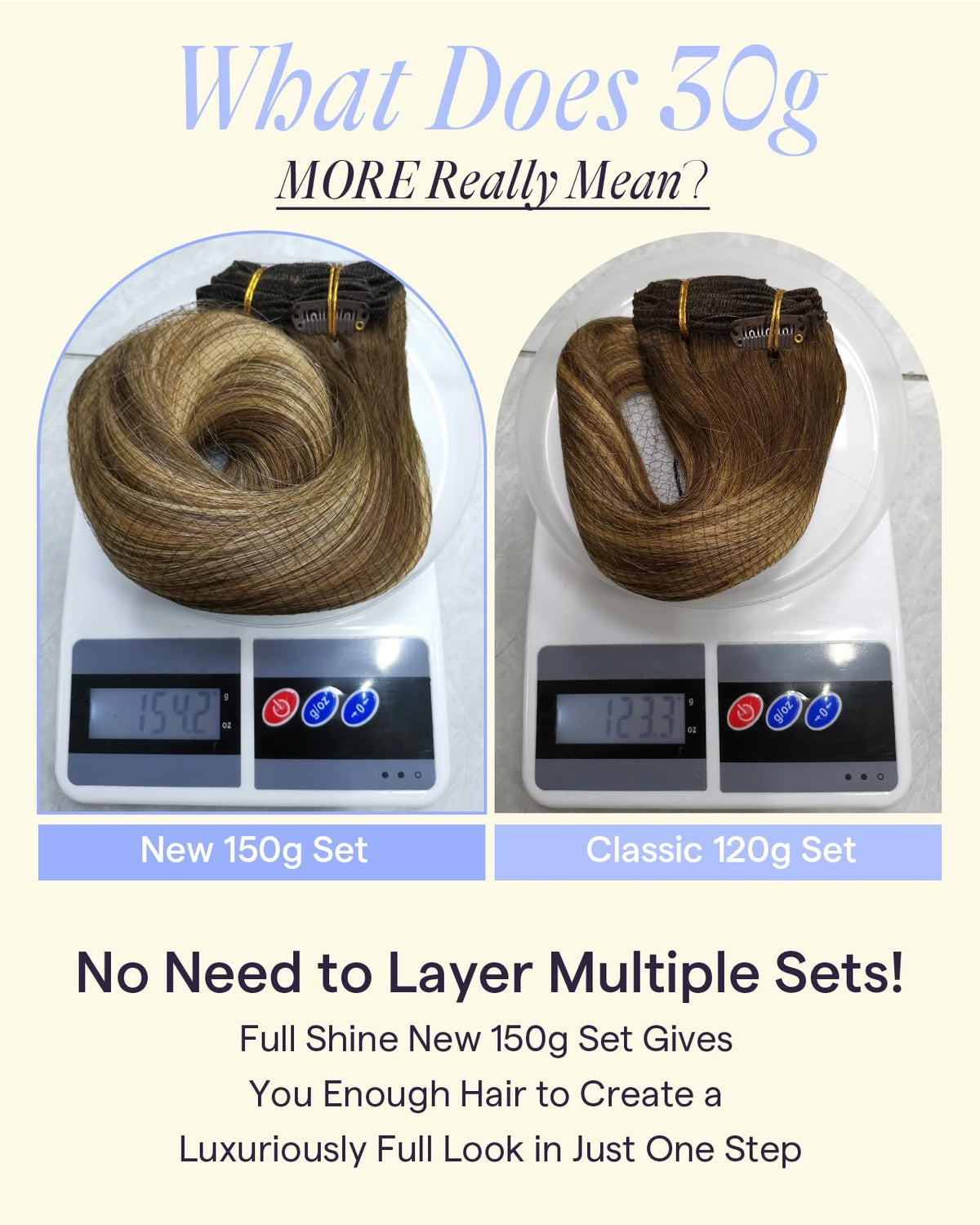 Extensions clip-in Full Shine posées sur cheveux naturels