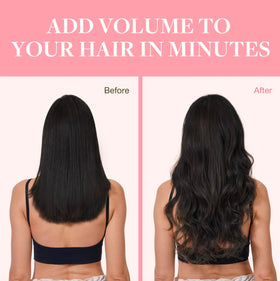 Extensions clip-in GOO GOO sur un support avec accessoires de coiffure