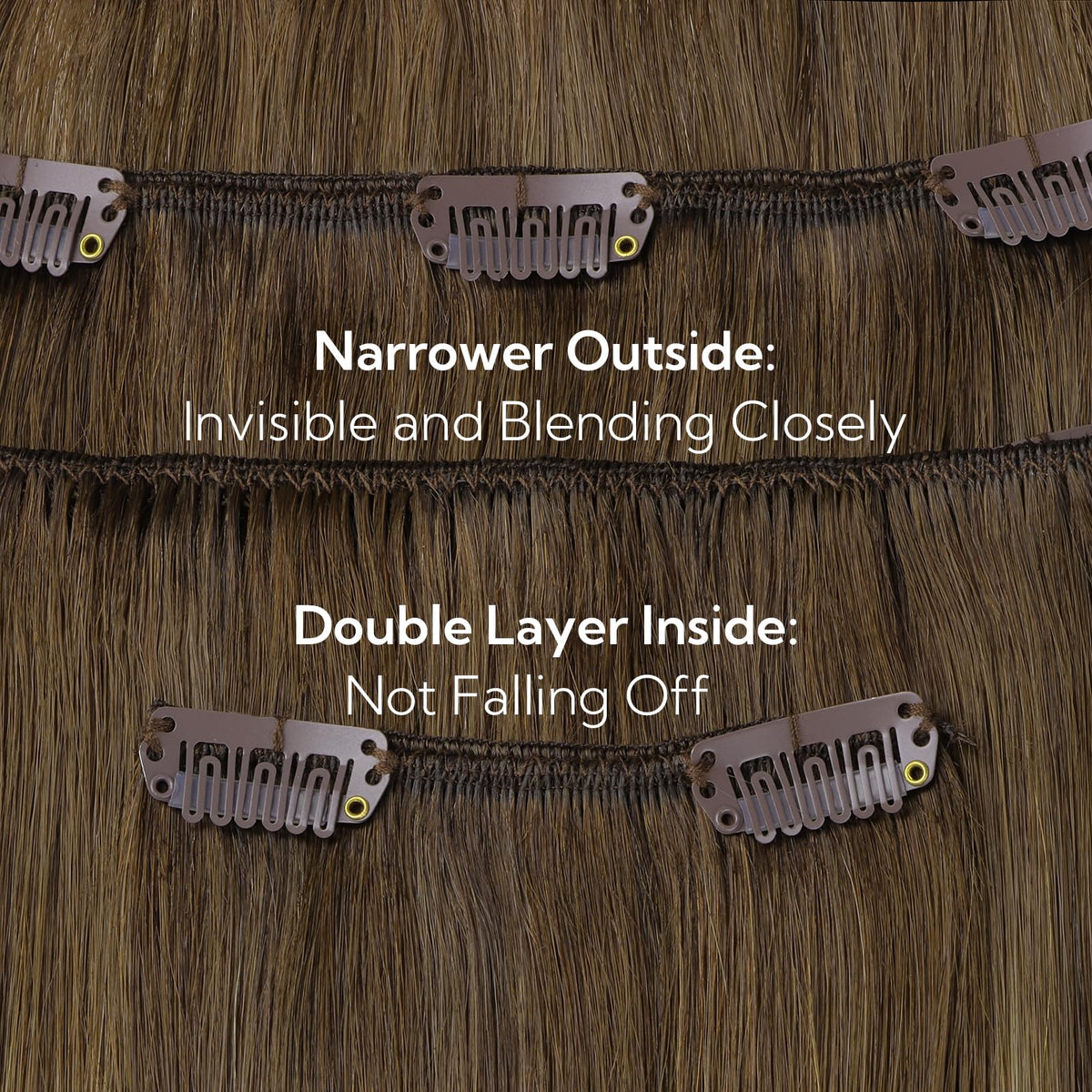 extensions clip-in hotbanana sur une tête de mannequin