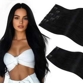 Extensions clip-in Sunny Hair 20 pouces en cheveux humains noirs