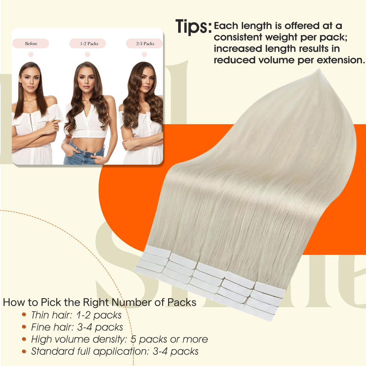 Extensions de cheveux à adhésif Full Shine en paquet