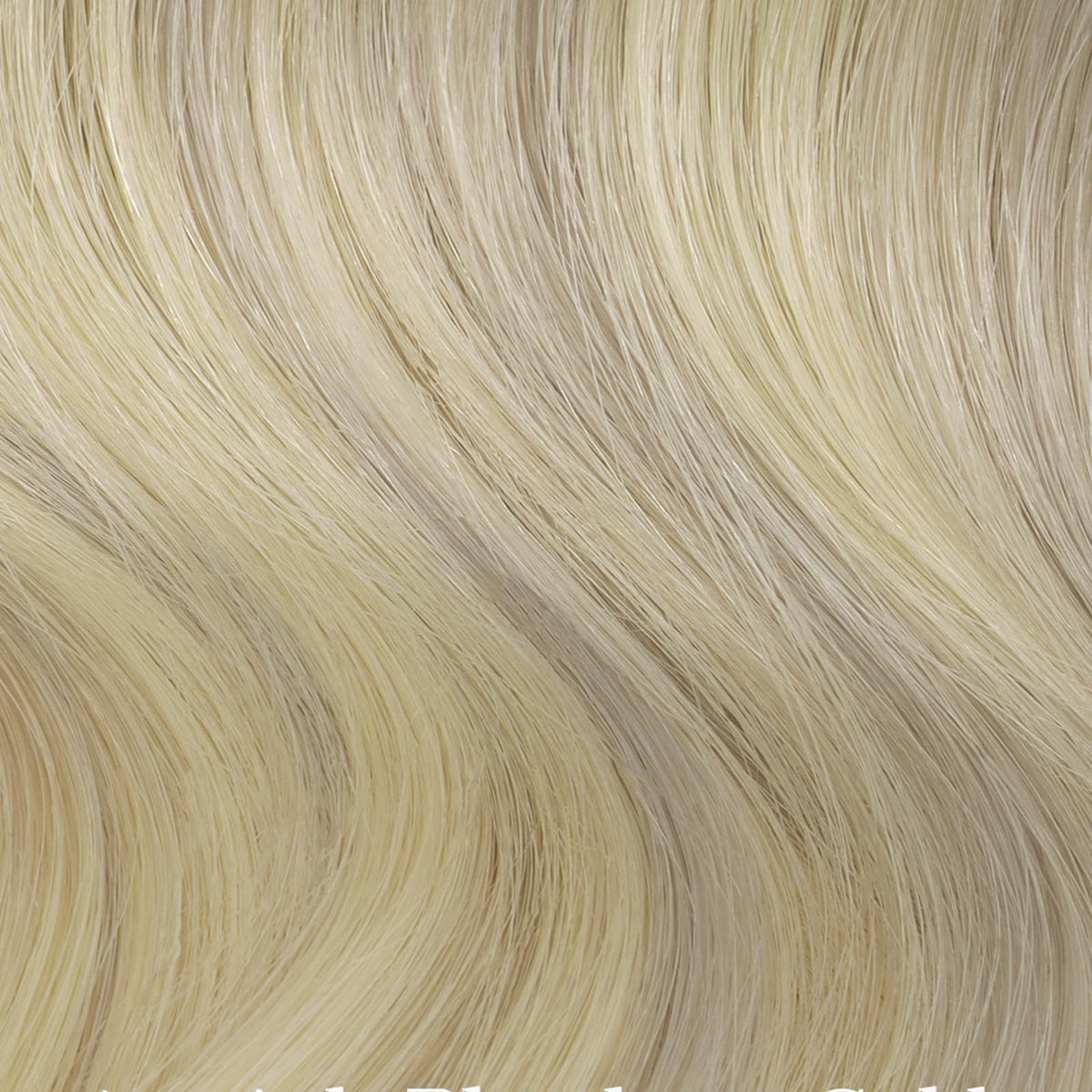Extensions de cheveux blond cendré hotbanana sur un support de présentation