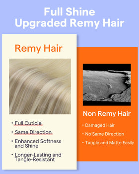 Extensions de cheveux blonds Full Shine sur un fond neutre