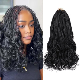 Extensions de cheveux bouclés Leeven 12 pouces, modèle noir, vue de face