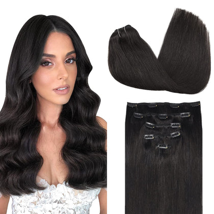 Extensions de cheveux clip-in DOORES 100% cheveux humains vue de face